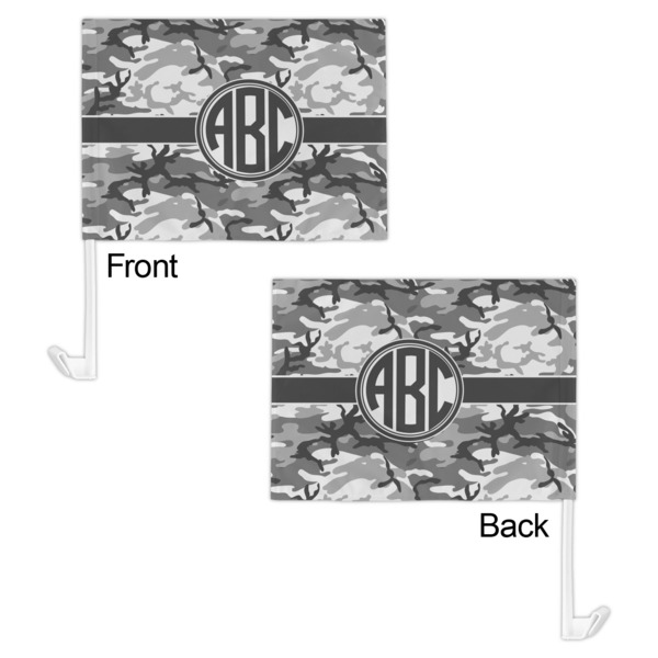 Camo Car Flag - 11" x 8" - Front & Back View