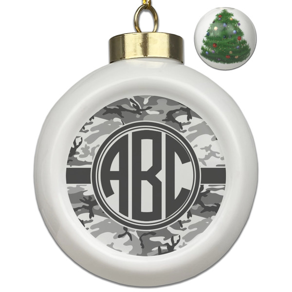 Custom Camo Ceramic Ball Ornament - Christmas Tree (Personalized)