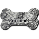 Camo Ceramic Dog Ornament - Front & Back w/ Monogram