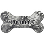 Camo Ceramic Dog Ornament - Front w/ Monogram
