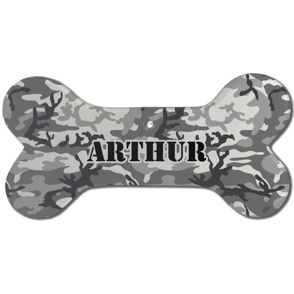 Camo Ceramic Flat Ornament - Bone Front