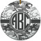 Camo Round Ceramic Ornament w/ Monogram