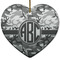 Camo Ceramic Flat Ornament - Heart (Front)