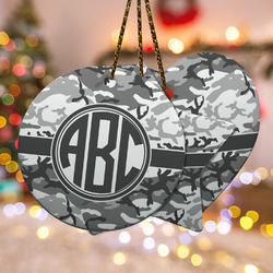 Camo Ceramic Ornament w/ Monogram