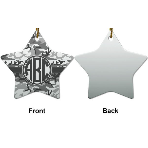 Camo Ceramic Flat Ornament - Star Front & Back (APPROVAL)