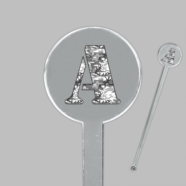 Camo Clear Plastic 7" Stir Stick - Round - Closeup