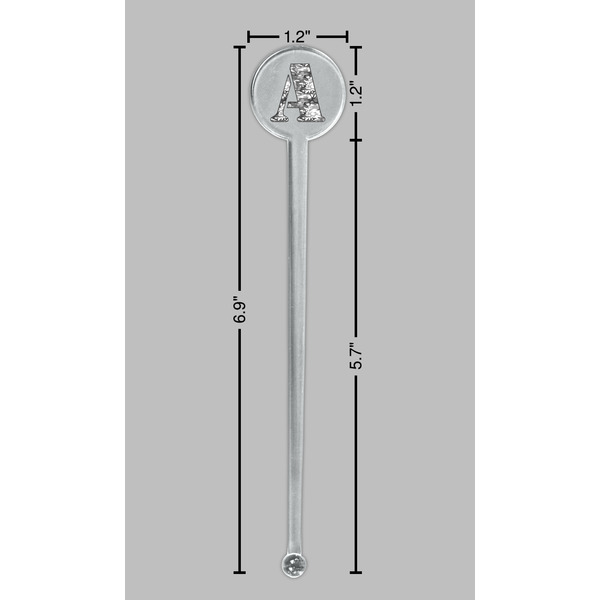 Camo Clear Plastic 7" Stir Stick - Round - Dimensions