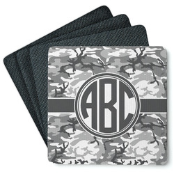 Camo Square Rubber Backed Coasters - Set of 4 (Personalized)