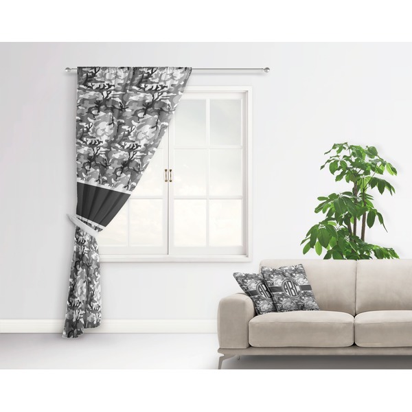 Camo Curtain With Window and Rod - in Room Matching Pillow