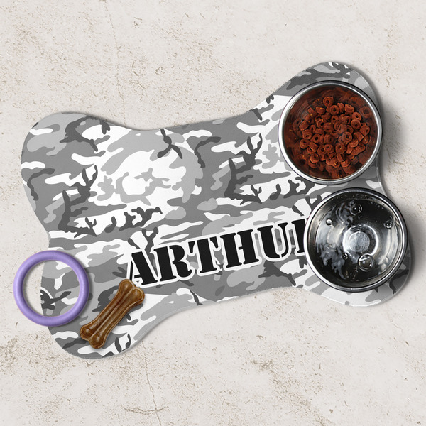 Camo Dog Bone Shaped Mat Lifestyle