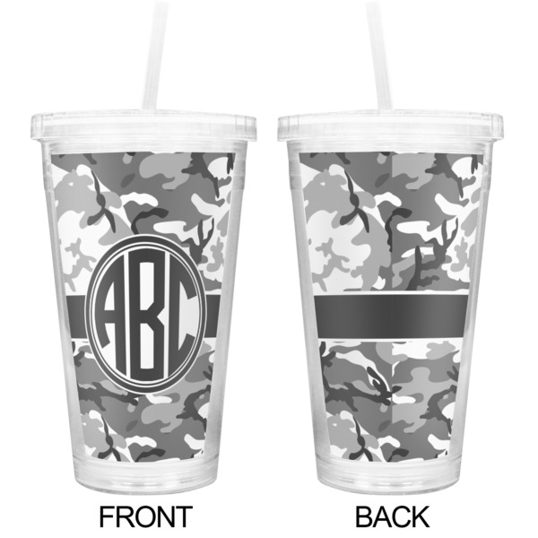 Camo Double Wall Tumbler with Straw - Approval