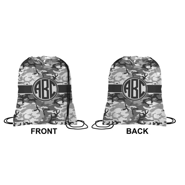 Camo Drawstring Backpack Front & Back Small