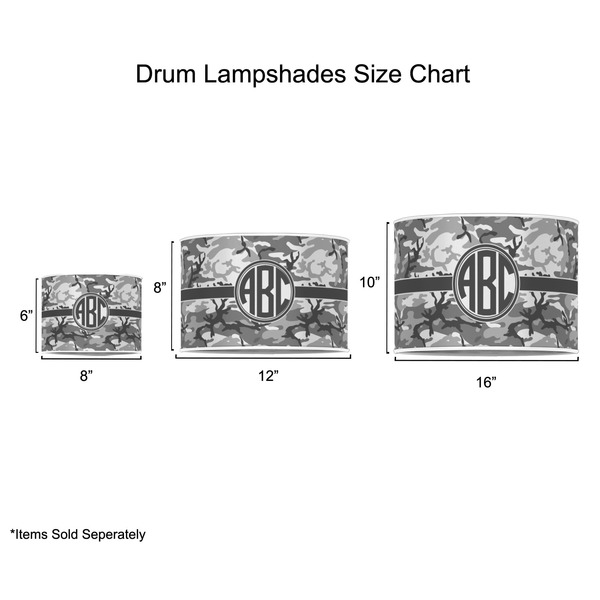 Camo Drum Lampshades - Sizing Chart