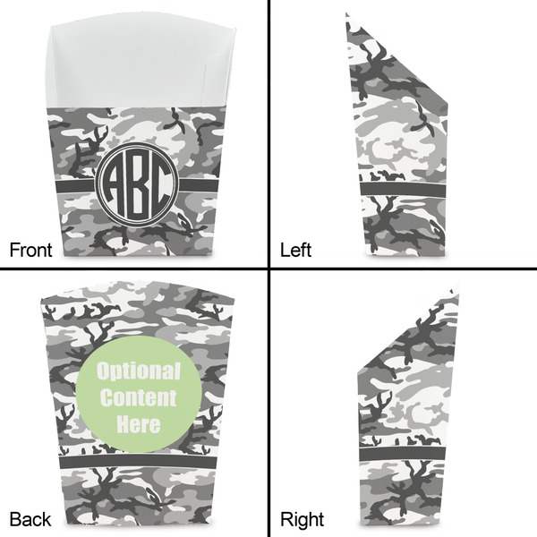 Camo French Fry Favor Box - Front & Back View