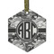 Camo Flat Glass Ornament - Hexagon w/ Monogram