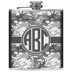 Camo Genuine Leather Flask (Personalized)