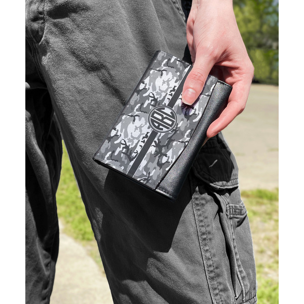 Camo Genuine Leather Womens Wallet - In Context