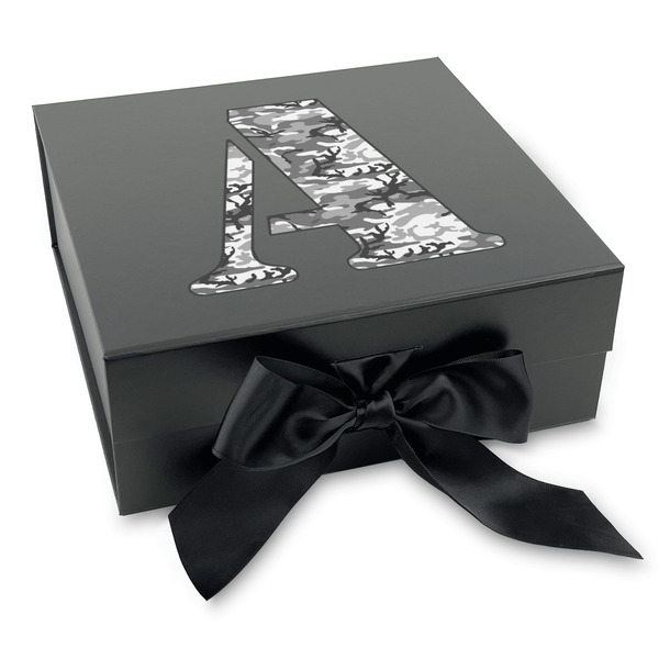 Custom Camo Gift Box with Magnetic Lid - Black (Personalized)