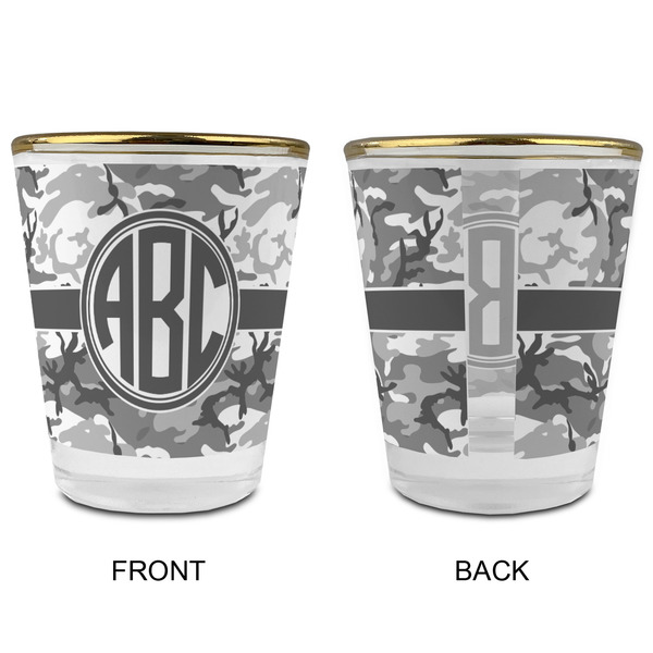 Camo Glass Shot Glass - with gold rim - APPROVAL