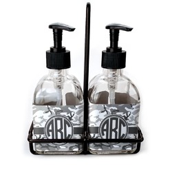 Camo Glass Soap & Lotion Bottle Set (Personalized)