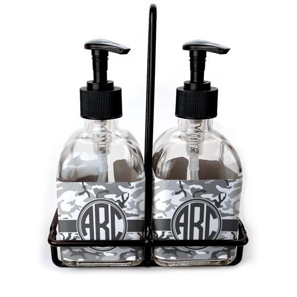Custom Camo Glass Soap & Lotion Bottle Set (Personalized)