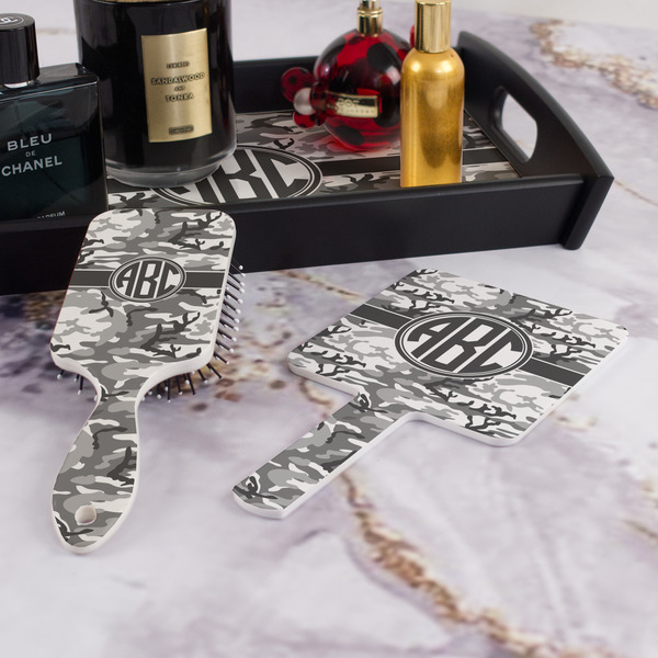 Camo Hair Brush and Hand Mirror - Bathroom Scene