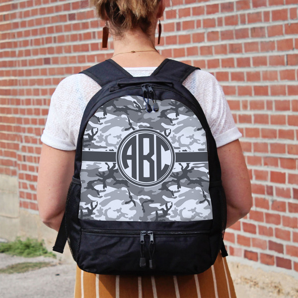 Camo Large Backpack - Black - On Back