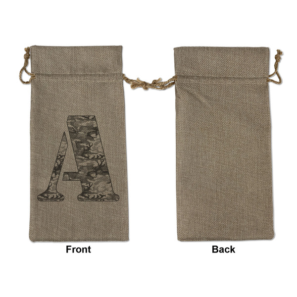 Camo Large Burlap Gift Bags - Front Approval