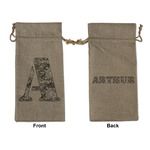 Camo Large Burlap Gift Bag - Front & Back (Personalized)
