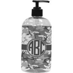 Camo Plastic Soap / Lotion Dispenser (16 oz - Large - Black) (Personalized)
