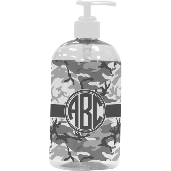 Custom Camo Plastic Soap / Lotion Dispenser (16 oz - Large - White) (Personalized)