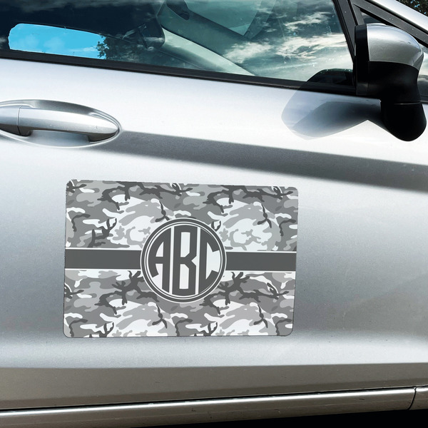 Camo Large Rectangle Car Magnets- In Context
