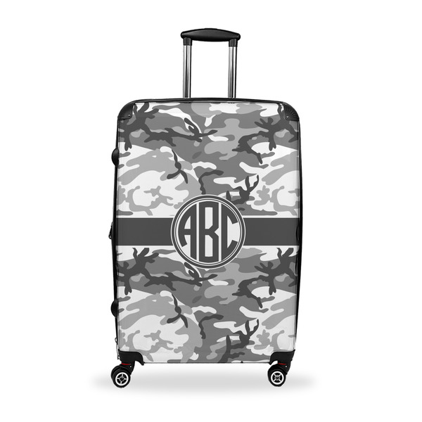 Custom Camo Suitcase - 28" Large - Checked w/ Monogram