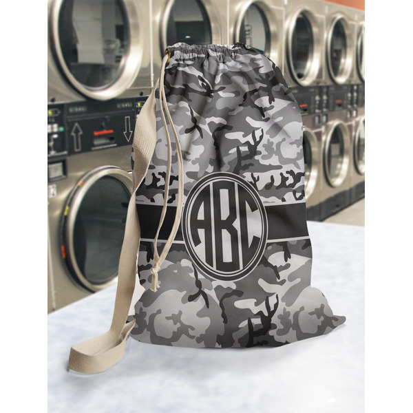Camo Laundry Bag in Laundromat