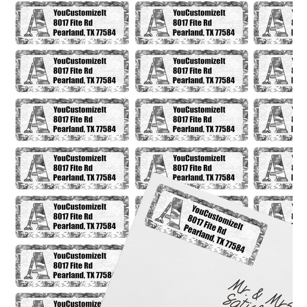 Camo Mailing Label on Envelope - Multiple Labels