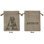 Camo Medium Burlap Gift Bag - Front & Back (Personalized)