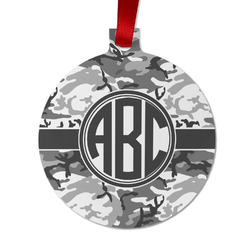 Camo Metal Ball Ornament - Double Sided w/ Monogram