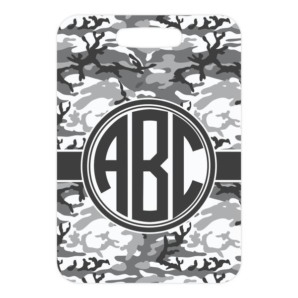 Camo Metal Luggage Tag - Front Without Strap