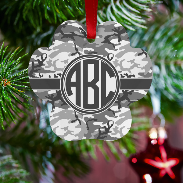 Camo Metal Paw Ornament - Lifestyle