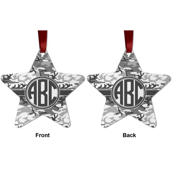 Camo Metal Star Ornament - Front and Back