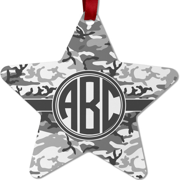 Custom Camo Metal Star Ornament - Double Sided w/ Monogram