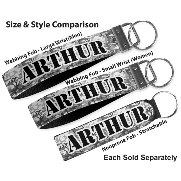 Camo Multiple Key Ring comparison sizes