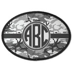 Camo Iron On Oval Patch w/ Monogram