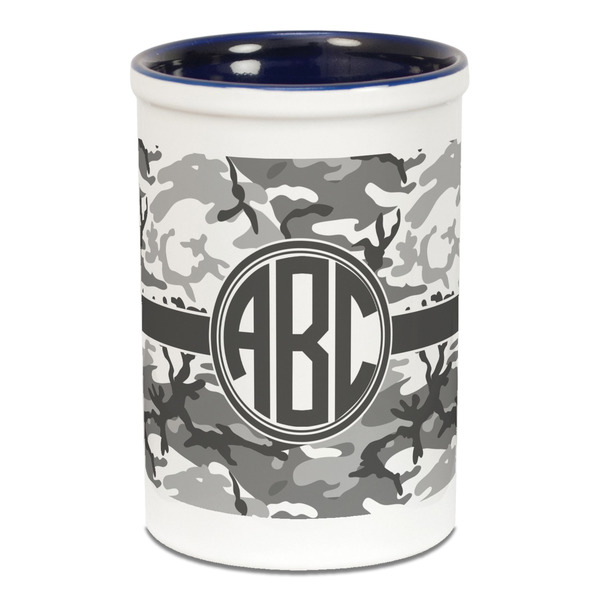 Custom Camo Ceramic Pencil Holders - Blue