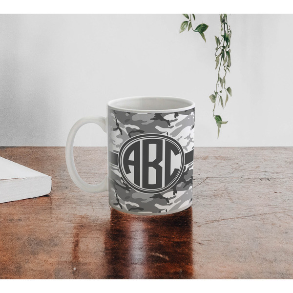 Camo Personalized Coffee Mug - Lifestyle