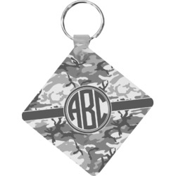 Camo Diamond Plastic Keychain w/ Monogram