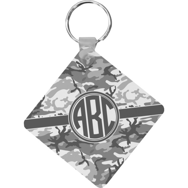 Custom Camo Diamond Plastic Keychain w/ Monogram