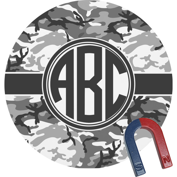 Custom Camo Round Fridge Magnet (Personalized)