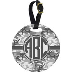 Camo Plastic Luggage Tag - Round (Personalized)