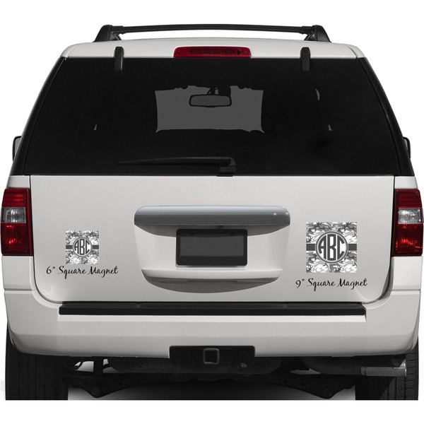 Camo Personalized Square Car Magnets on Ford Explorer